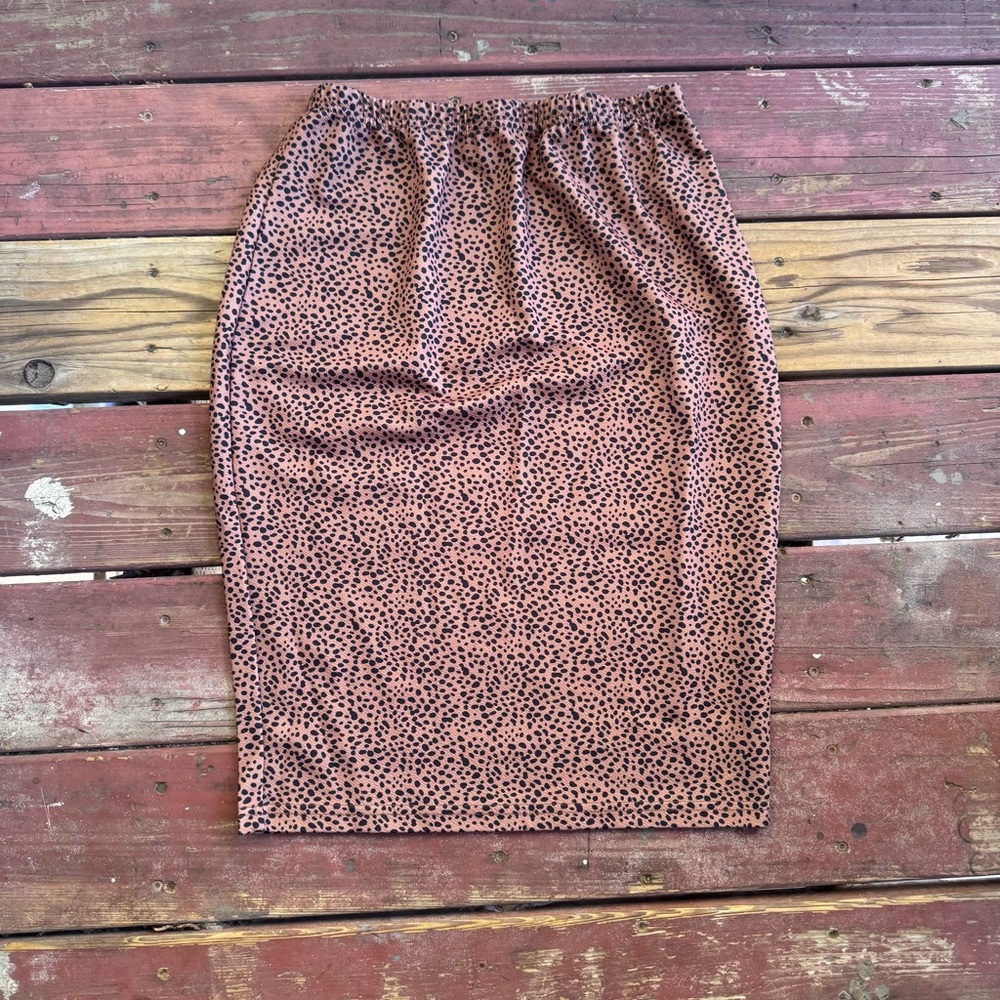 SHEIN Brown and Black Spotted Pencil Skirt